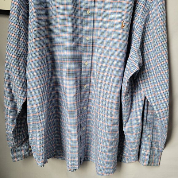 Ralph Lauren Checked Cotton Poplin Oxford Dress Shirt Red Blue 3XB 3XL - Picture 6 of 12
